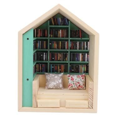 Imagem de Mini Wooden Bookshelf House Kit Exquisite Decorative Tiny Long Life Shelf for Bedroom, Study, Shop Display, Cute DIY Home Decor for Kids, Teens, and Adults