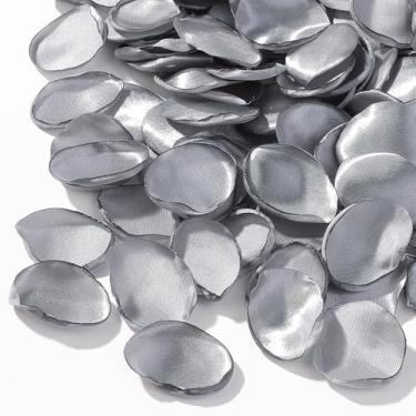 Imagem de CNYMANY 200 peças pétalas de rosa, pétalas de seda cinza para cesta de flores de casamento pétalas de rosa em grandes quantidades para decorações de mesa de corredor decorações de chá de panela
