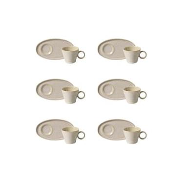 Imagem de Conjunto de Xícaras de Café com Pires Oval Porto Brasil Neo Latte 110ml - 6 Peças