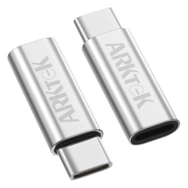 Imagem de ARKTEK Adaptador USB-C i OS cabo de iluminação (fêmea) para USB tipo C (macho) - Apenas adaptador de carregamento para celular 13 Galaxy S20 Note 10 Pixel 4 e mais (pacote com 2, prata)