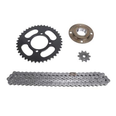 Imagem de aqxreight 420 Cadeia Sprocket Kit e Toothless Flywheel Set Aço Liga de Alta Resistência 10T Frente 41T Traseira 76 Drive Links para Mini Motocicletas ATVs Go Karts Com Design de