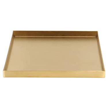 Imagem de Organizador de Bandeja Decorativa de Aço Inoxidável Dourado para Bares, Restaurantes, Escritório, Organizador de Maquiagem de Prato de Joias Elegante para Sala de Estar, Quarto,