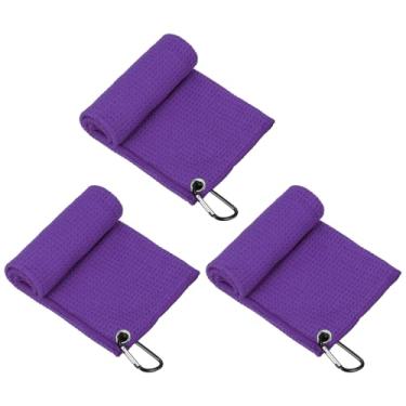 Imagem de YELARXI Toalhas de golfe, toalha de golfe com clipe padrão waffle portátil de três dobras - adequado para (bolsas - presentes - acessórios de limpeza - masculino/feminino) pacote com 3 e 40 cm e