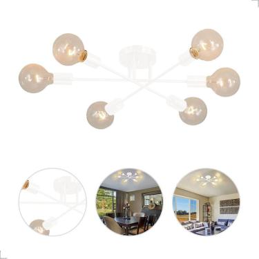 Imagem de Lustre Sputnik Plafon Sobrepor Hashteg 6Xe27 Preto 60 Cm