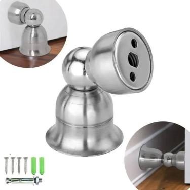 Imagem de 2X Fixador Trava Porta Magnético Prendedor Inox Escovado For