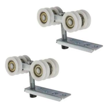 Imagem de 2X Roldana Concava Rodizio 4R Porta Correr Madeira 80Kg Stan