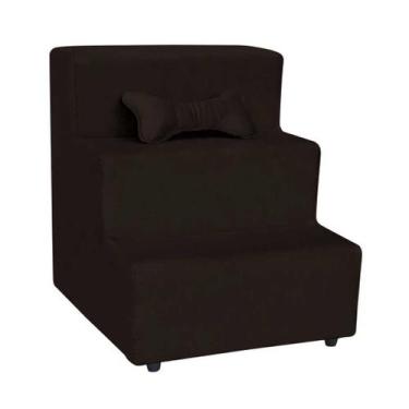 Imagem de Escada Pet Almofadada 3 Degraus para Cães e Gatos - DS HOME, Veludo Ma