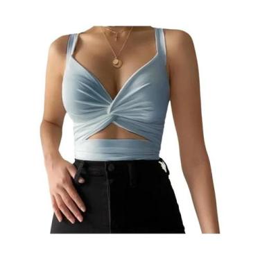 Imagem de Top Cropped Sem Mangas Preto E Branco Para Mulheres, Sexy E Casual, Re