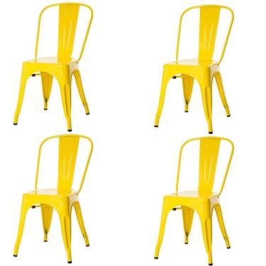 Imagem de Kit 4 Cadeiras Tolix Iron Titan Anm6671f Anima Office Ferro Pintura Epóxi Amarelo