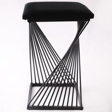 Imagem de Banqueta Oceam Baixa 48cm em Metal - Automac Decor, Preto