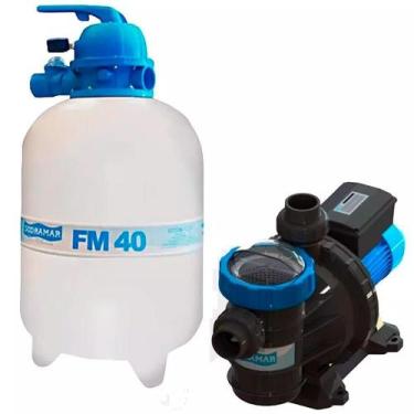 Imagem de Filtro para Piscina FM-40 1/2CV FILTER com Bomba 1/2CV BMC-50 SODRAMAR