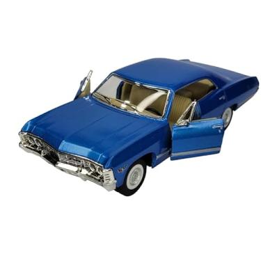 Imagem de Miniatura Carrinho De Ferro chevrolet impala 1967 Abre a Porta Carro antigo de Coleção Metal (impala azul)