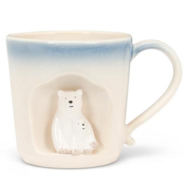 Imagem de Abbott Collection Caneca Alcove Ombre Taper com Ursos Polares - Grés, Marfim/Azul, 10 cm A (396 g)