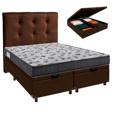 Imagem de Kit Cabeceira + Cama Box Bau  + Colchão Casal D33 Iso100 Ortobom
