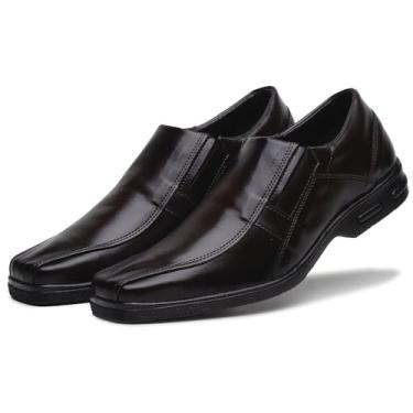 Imagem de Sapato Social Masculino Elegante Palmilha Espumada Solado Borracha Para Medico Advogado Macio Tamanho:42;Cor:Café;Gênero:Masculino;Departamento BS:Esporte