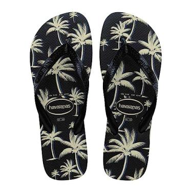 Imagem de Sandalias Havaianas Aloha Preto/Preto/Branco 45/46