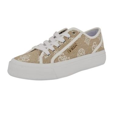 Imagem de GUESS Tênis feminino Jelexa, Logotipo natural/branco claro, 36
