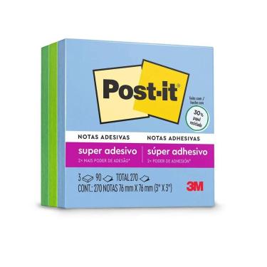 Imagem de Bloco Post It 654 cubo coleção oasis com 270 fls 3M