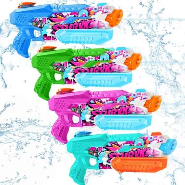 Imagem de Pistola de água Fikamd 600ml, pacote com 4 jateadores de esguicho para