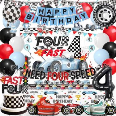 Imagem de Conjunto de decoração de aniversário Miruwtog Need Four Speed Racing C
