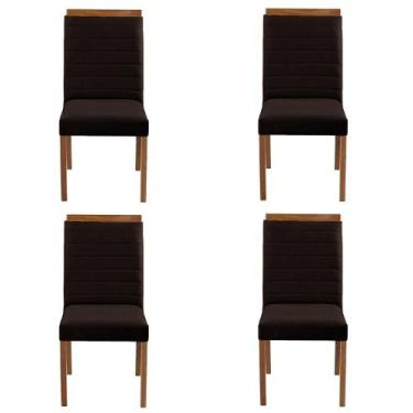 Imagem de Kit 4 Cadeiras Decorativas Sala de Jantar Luxo Sueli Facto Marrom - Mo