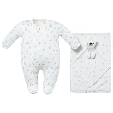 Imagem de Kit Macacão Bebê Menina + Cueiro + Naninha Made of Magic-Hug