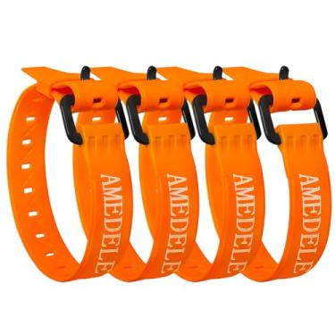Imagem de AMEDELE Pacote com 4 tiras de amarração com fivelas, alças de tensão utilitárias ajustáveis, tiras de amarração simples para proteger a bagagem de bicicleta e motocicleta, mangueiras de jardim, esquis