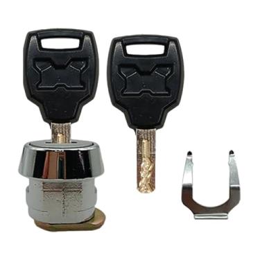 Imagem de Generic Cilindro de fechadura para porta-malas de motocicleta com 2 chaves, fácil de instalar, resistente, para substituição de fechadura de porta-malas de, 20 Mm Plano