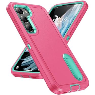 Imagem de Capa protetora forte de camada dupla para Samsung Galaxy S23 Ultra S24 Plus 5G S22 Ultra A15 A54 A14 A13 A53 A04S Capa, rosa vermelha, para Galaxy A15 5G