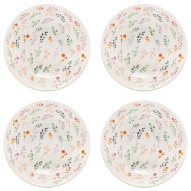 Imagem de Jogo 4 Pratos Fundos Oxford Jardim Secreto 20,5 cm Cerâmica Decorada