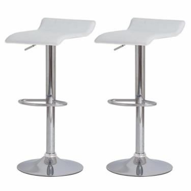 Imagem de Kit 2 Banquetas Altas Estofadas p/Cozinha Americana branca