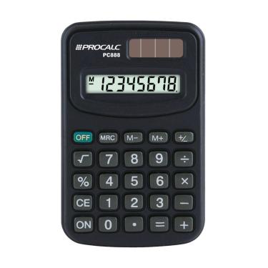 Imagem de Calculadora Pessoal Procalc Pc888 8 Digitos Preta