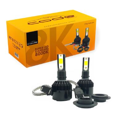 Imagem de Kit Lâmpadas Super Led CODE H4 8000k Branca 7800 Lúmens