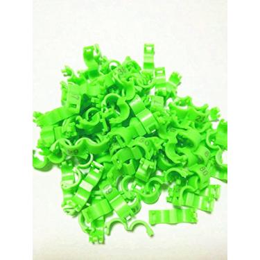 Imagem de freen-p 100/lote 3mm 1-100 clipe numerado encaixe plástico pássaro anel perna bandas papagaio finch canárias agrupado, verde