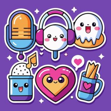 Imagem de Adesivos fofos kawaii para decoração infantil e personalização de objetos 50x50cm