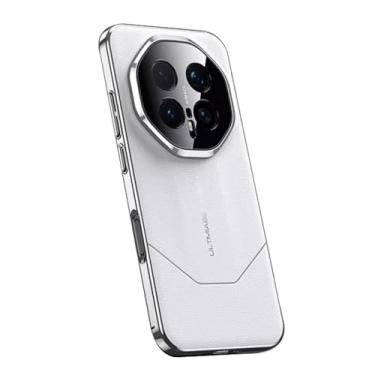 Imagem de POYUFRG Capa galvanizada para Honor Magic 8 Pro/Magic 8, capa fina e leve de couro de negócios com tudo incluído, capa de proteção de lente, branca, 8 Pro