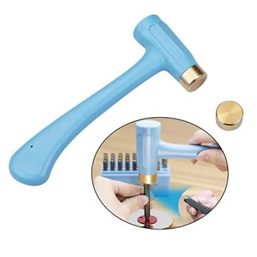 Imagem de Martelo ergonômico de metal com cabeça de latão para joias, couro e madeira - precisão impressionante, vida útil prolongada - kit de artesanato DIY essencial - ideal para iniciantes e profissionais