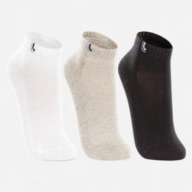 Imagem de Kit lupo meia soquete ref:03225-089 algodao, Mescla, Branco, Preto, 33