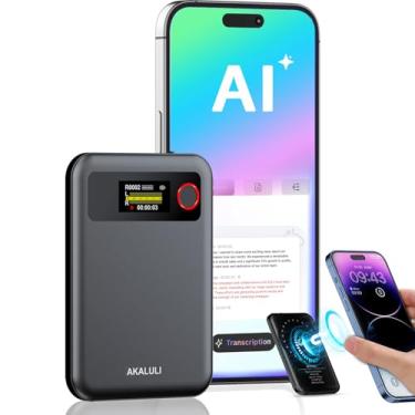 Imagem de Gravador de voz AI com resumo: gravador de voz com controle de aplicativo, gravação contínua 30H, suporte de memória de 64 GB, mais de 100 idiomas, gravador de IA para chamadas, palestras, reuniões