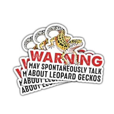 Imagem de 3 peças de adesivos de leopardo Gecko Whisperer, decalque de vinil engraçado guarda répteis para adolescentes, adultos, laptop, carro, scrapbook, caderno, diário, garrafa de água, acessórios de
