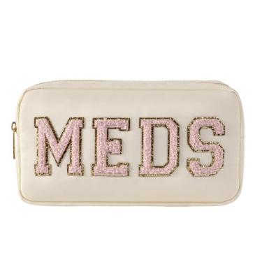 Imagem de Bolsa MEDS uekeboag personalizada em chenille com adesivo de nylon