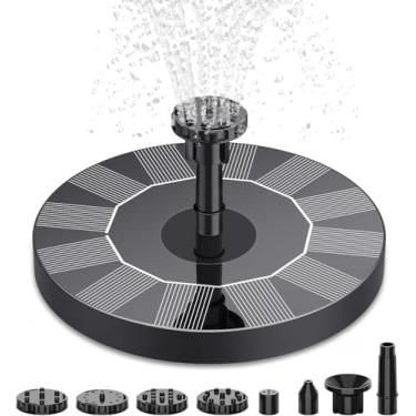 Imagem de AISITIN Bomba de fonte de banho solar para pássaros, bomba de fonte solar para banho de pássaros com 6 bicos, bomba de fonte de água movida a energia solar para jardim, lagoas, piscina, tanque de