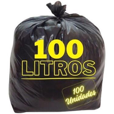 Imagem de Saco De Lixo 100 Litros Preto Resistente Pacote 100 Unidades - Higipac