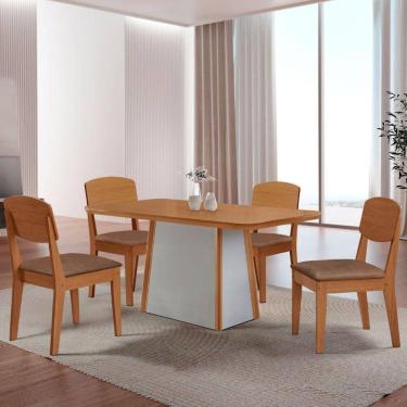 Imagem de Mesa De Jantar Diane 120cm Tampo Mdf Lam 4 Cadeiras Copper