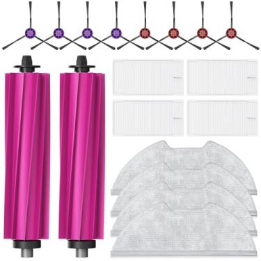 Imagem de 19 peças de reposição para aspirador de pó robô Eureka E20 Plus, 2 escovas de rolo principal, 4 filtros HEPA, 4 esfregões, 8 escovas laterais, 1 kit de acessórios de escova de limpeza