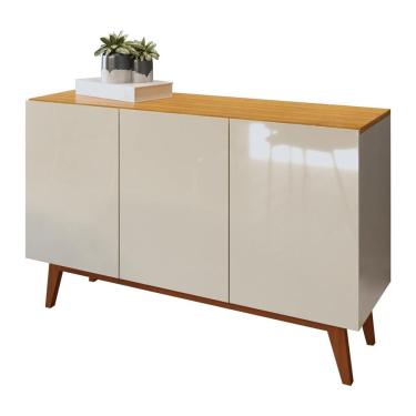 Imagem de Buffet Aparador Ares 3 Portas Off White Com Nature - Moveisaqui