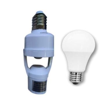Imagem de Sensor de presença fotocélula soquete E27 + lâmpada LED