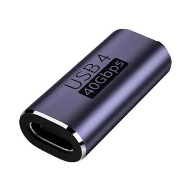 Imagem de Adaptador Acoplador USB 4.0 Thunderbolt 3 Tipo C Para Tipo C De 40Gbps