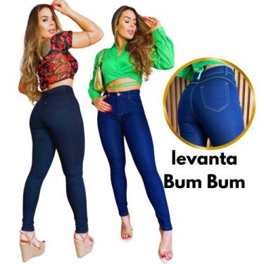 Imagem de Calças Jeans Cintura Alta Levanta BumBum Skinny Com Lycra Feminina - t