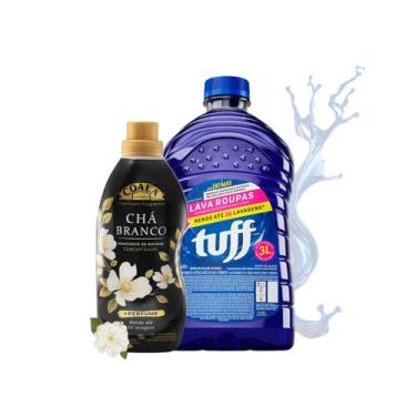 Imagem de Kit Tuff e Coala, Lava Roupas 3L, Amaciante Chá Branco 1L - Tuff Coala
